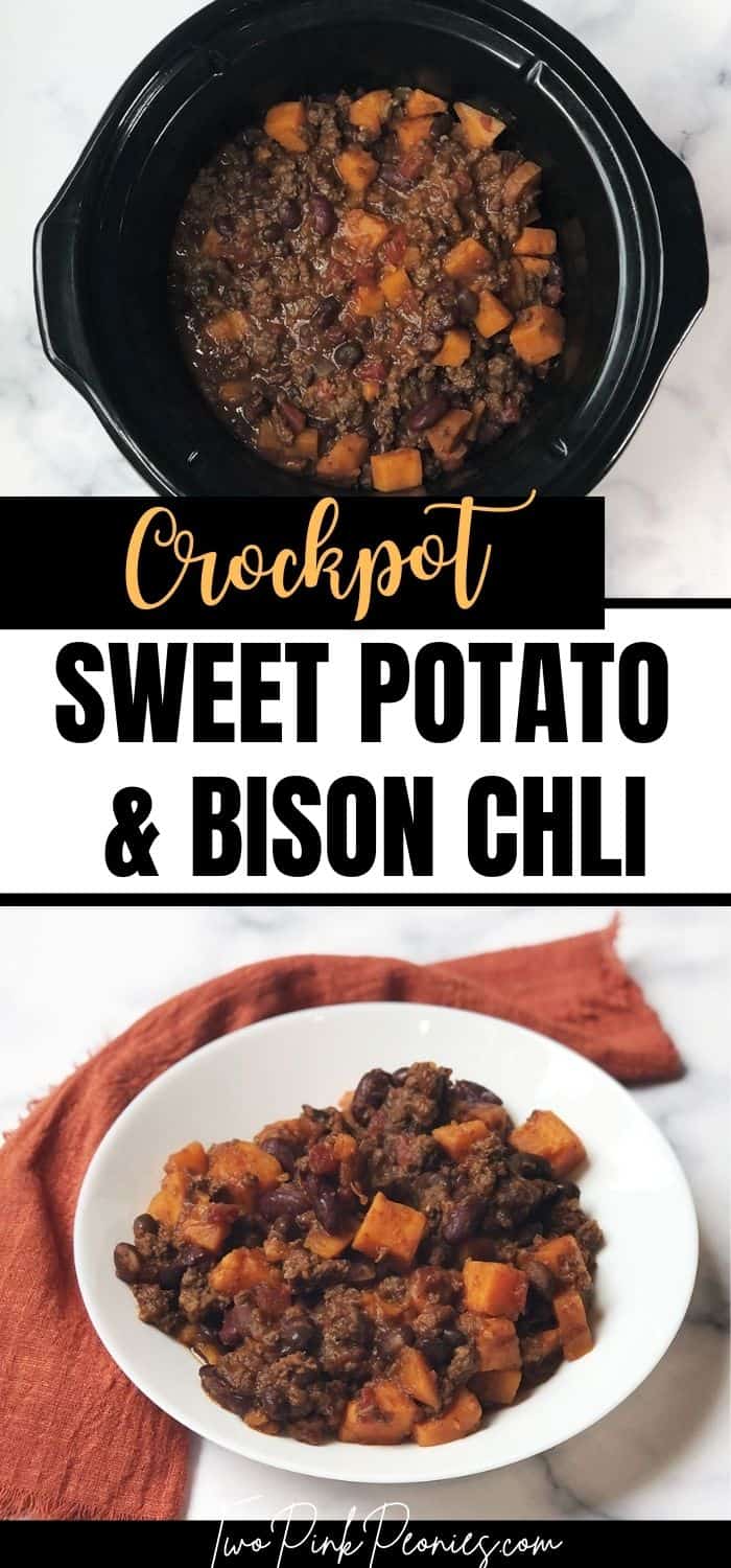 slow cooker bison and sweet potato chili