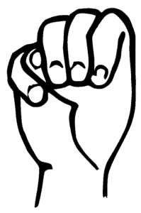 The ASL sign for M