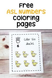 Free ASL Numbers Coloring Pages