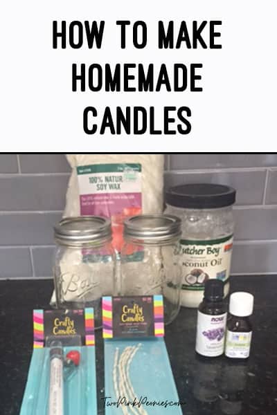 text that says how to make homemade candles below are things needed to make the candles