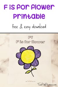 F is for flower printable