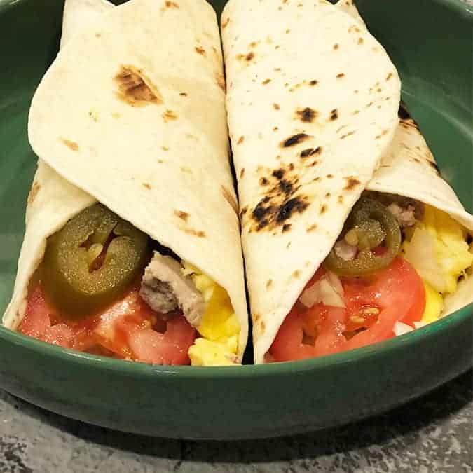 Copycat SuperSonic Breakfast Burritos in a green bowl