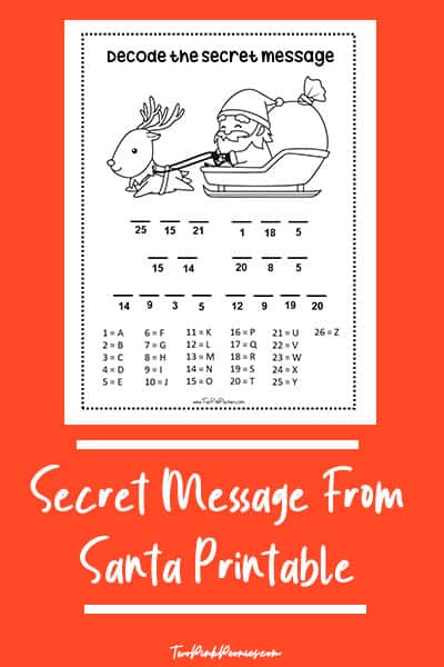 secret message from santa printable