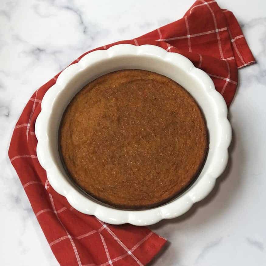  Butternut Squash Souffle with a red and white linen