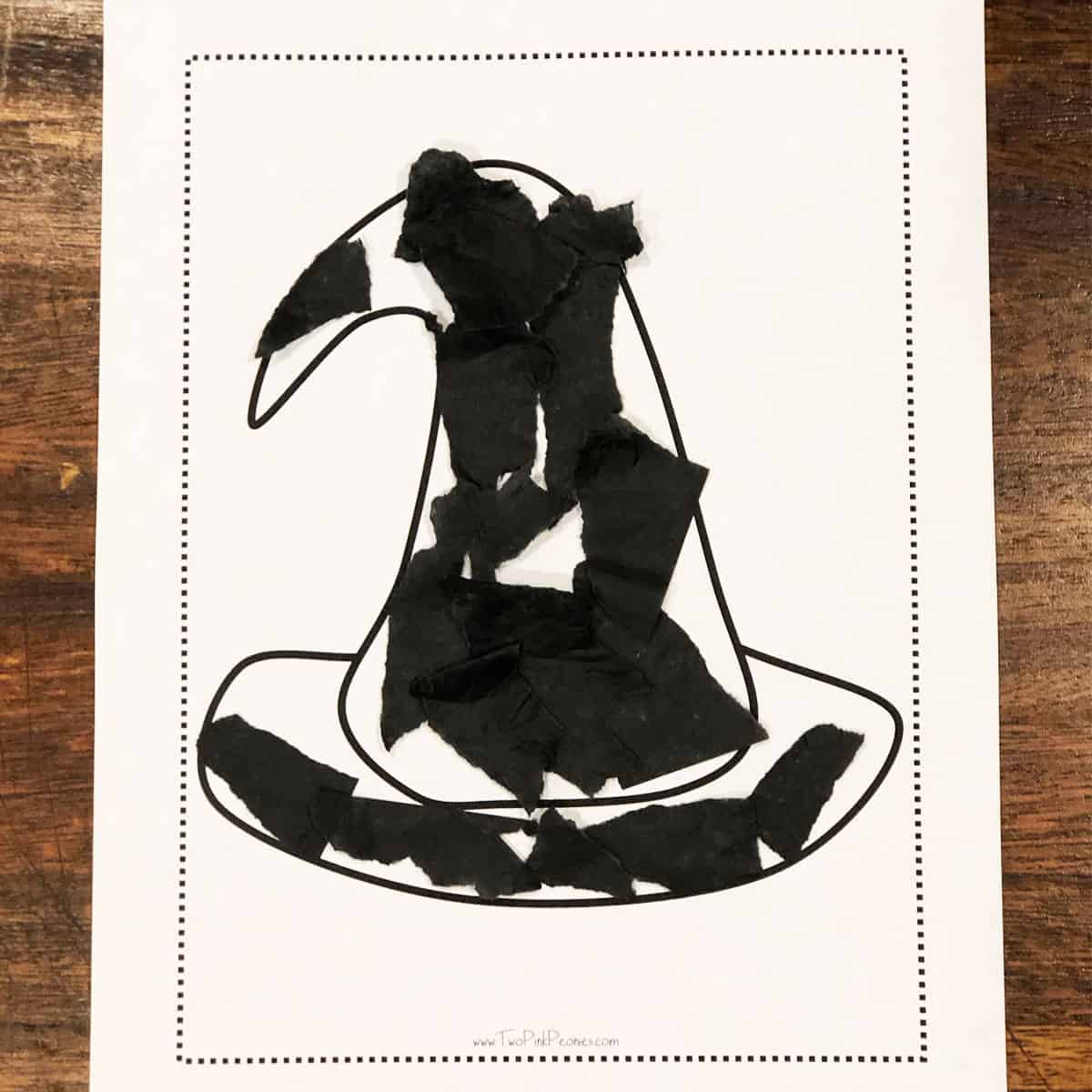witch hat template with tissue paper