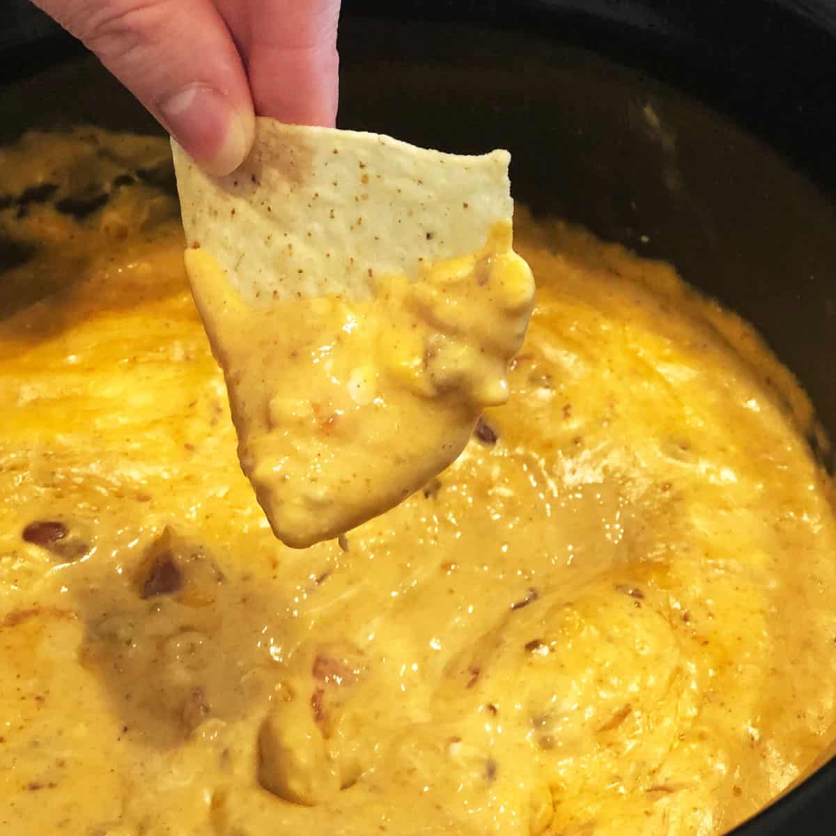 chip in Crockpot Chili Cheese Dip