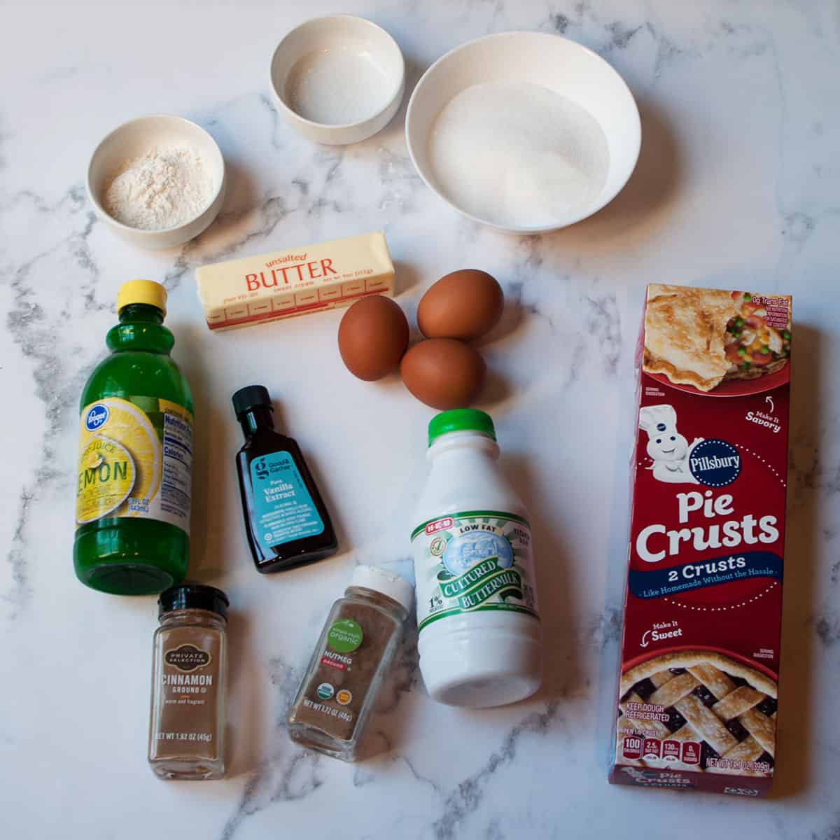 ingredients needed to make Copycat Cracker Barrel Buttermilk Pie