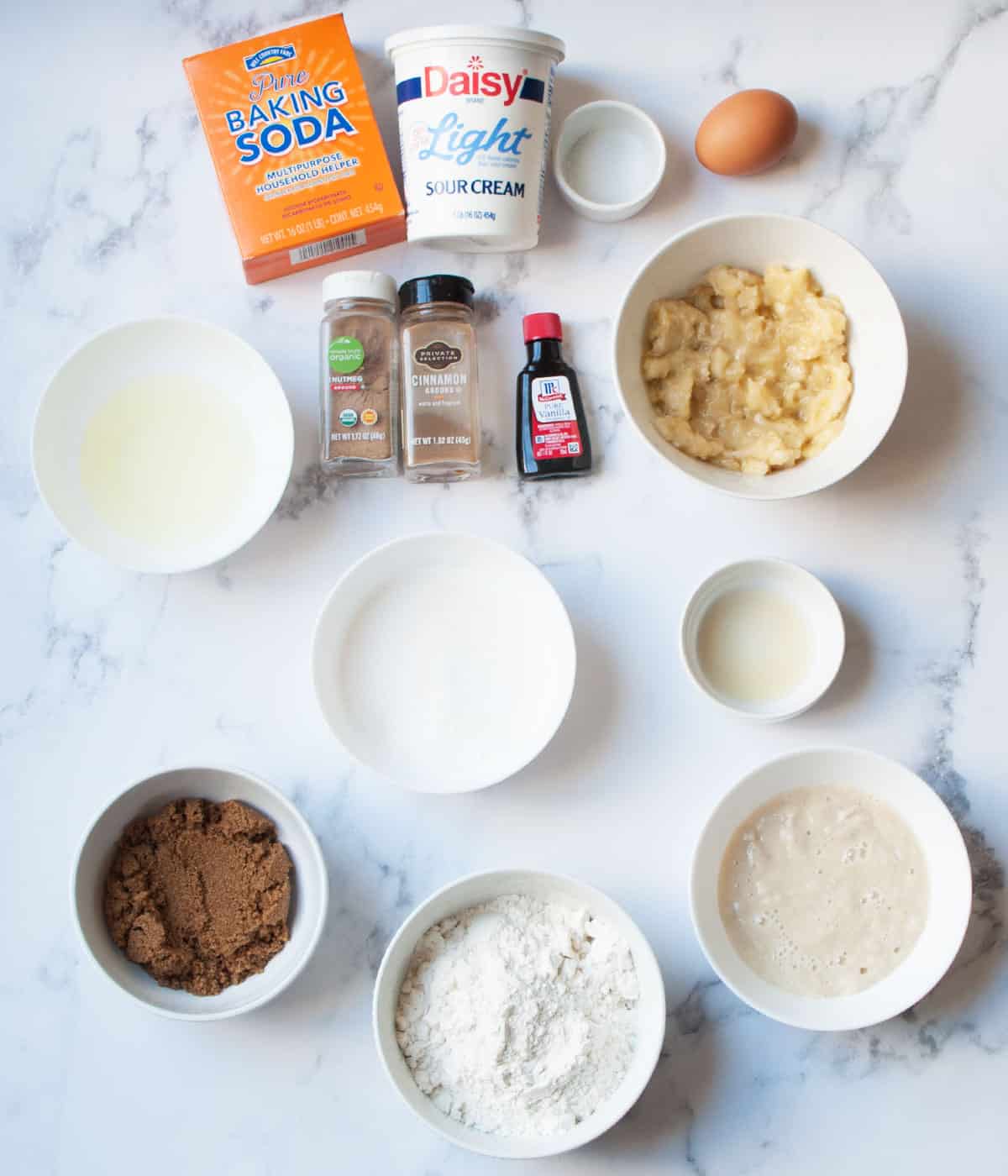 ingredients needed to make sourdough banana cake