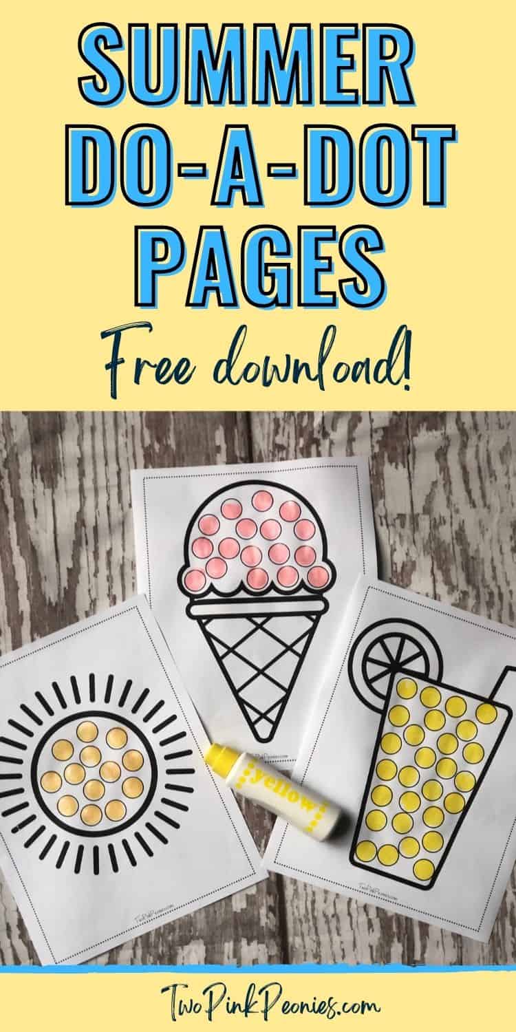 image with text that says summer do a dot pages free download with an image of the dot marker pages below